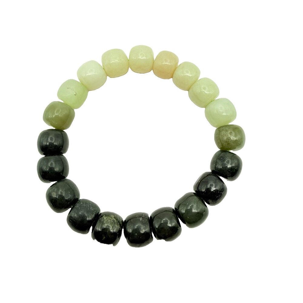 Natural Hetian Jade beaded bracelet 32.70g